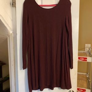 Garage Casual Burgundy Dress. Strapped back